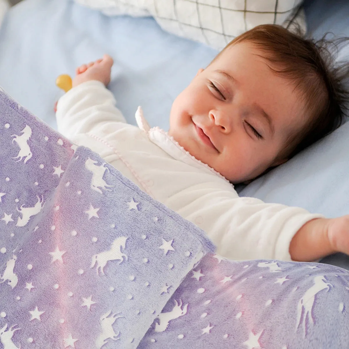 Luminous Swaddling And Receiving Blankets Blanket Soft Fluffy And Cute Unicorn Design 150x180cm From Nan08 15.55 DHgate.Com