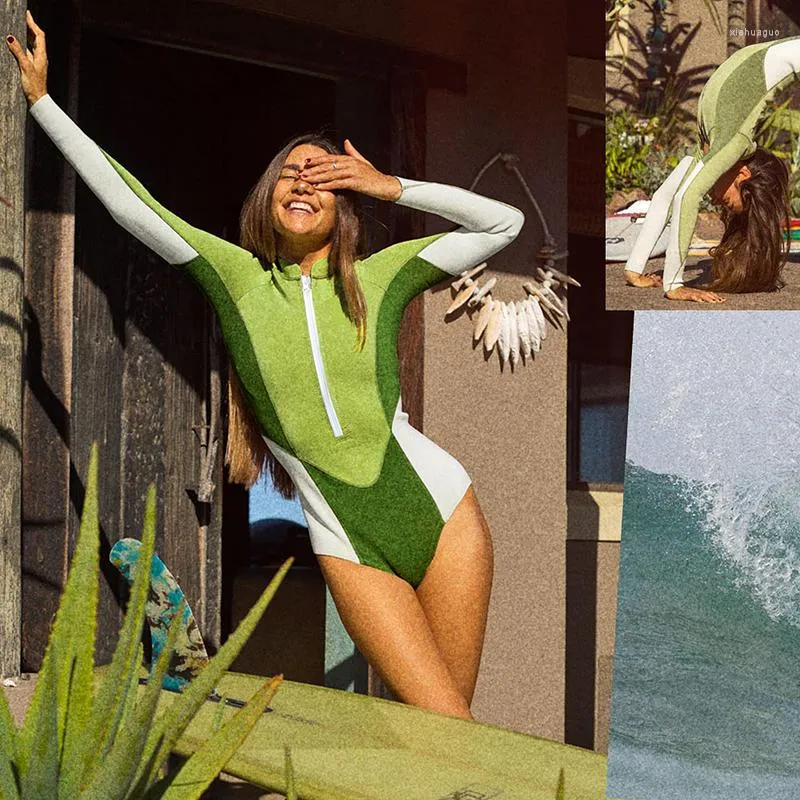 Women's Swimwear 2023 One Piece Swimsuit Women Monokini Long Sleeve Female Bathing Suit Surfing Bodysuit Swim Wear Beach