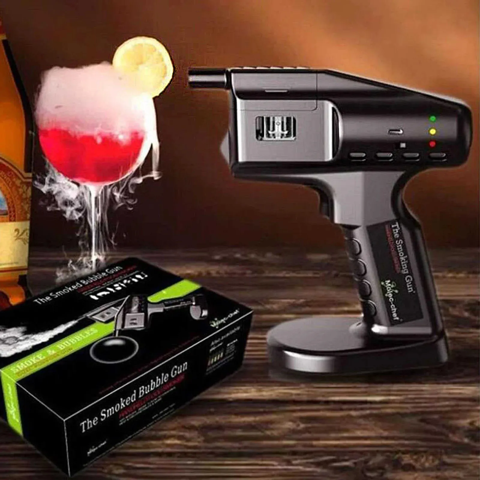 Bar ferramentas de alta qualidade sabor blaster bolha cocktail arma fumaça infusor bartender conjunto completo vários sabores fumaça aromática óleo essencial 231124