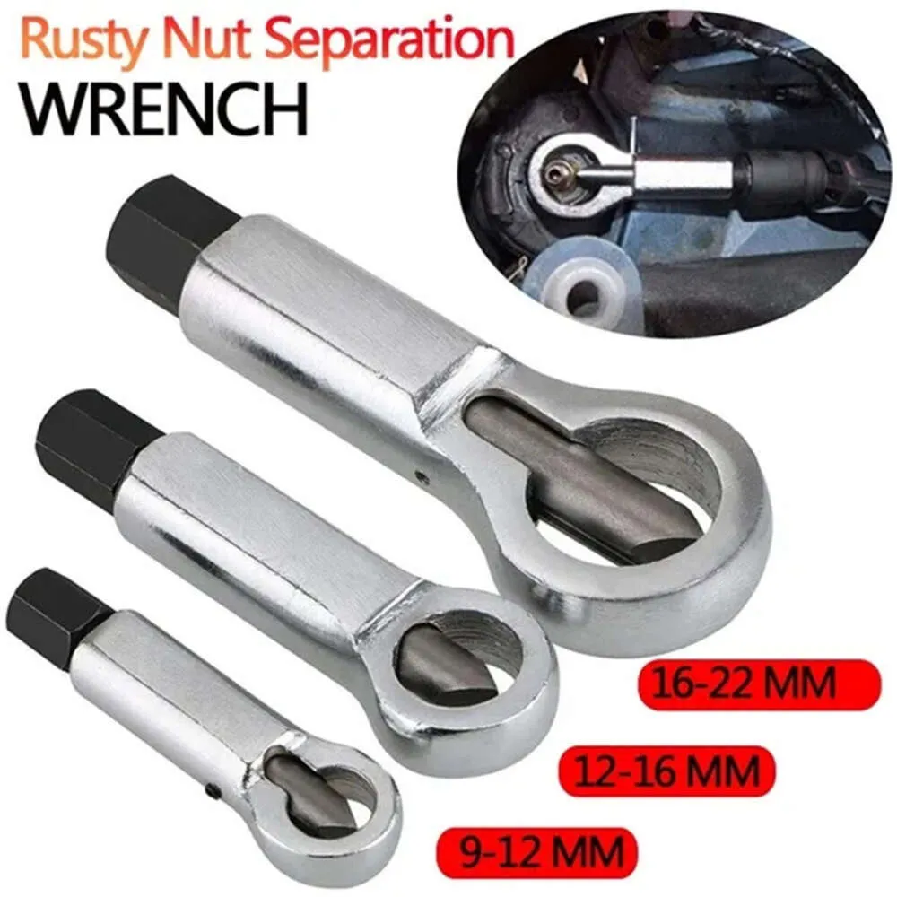 New Rusty Nut Separation Wrench Damaged Screw Nut Splitter Remover Spanner Remove Cutter Tool Steel Wrench Hex Extractor Tools