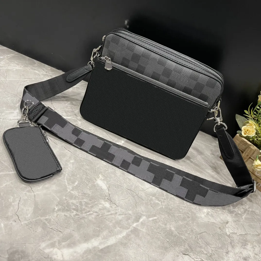 Bolsa de corpo cruzado em relevo 3 peças TRIO e DUO Fashion Bags bolsa de três peças masculina pequena bolsa de carteiro elemento para bolsa mensageiro de interesse moderno