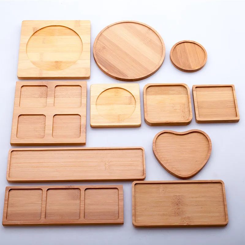 Creative Natural Round Bamboo Wood Coasters Handgjorda tillbehör Drick Matt Hembord Tea kaffekopp