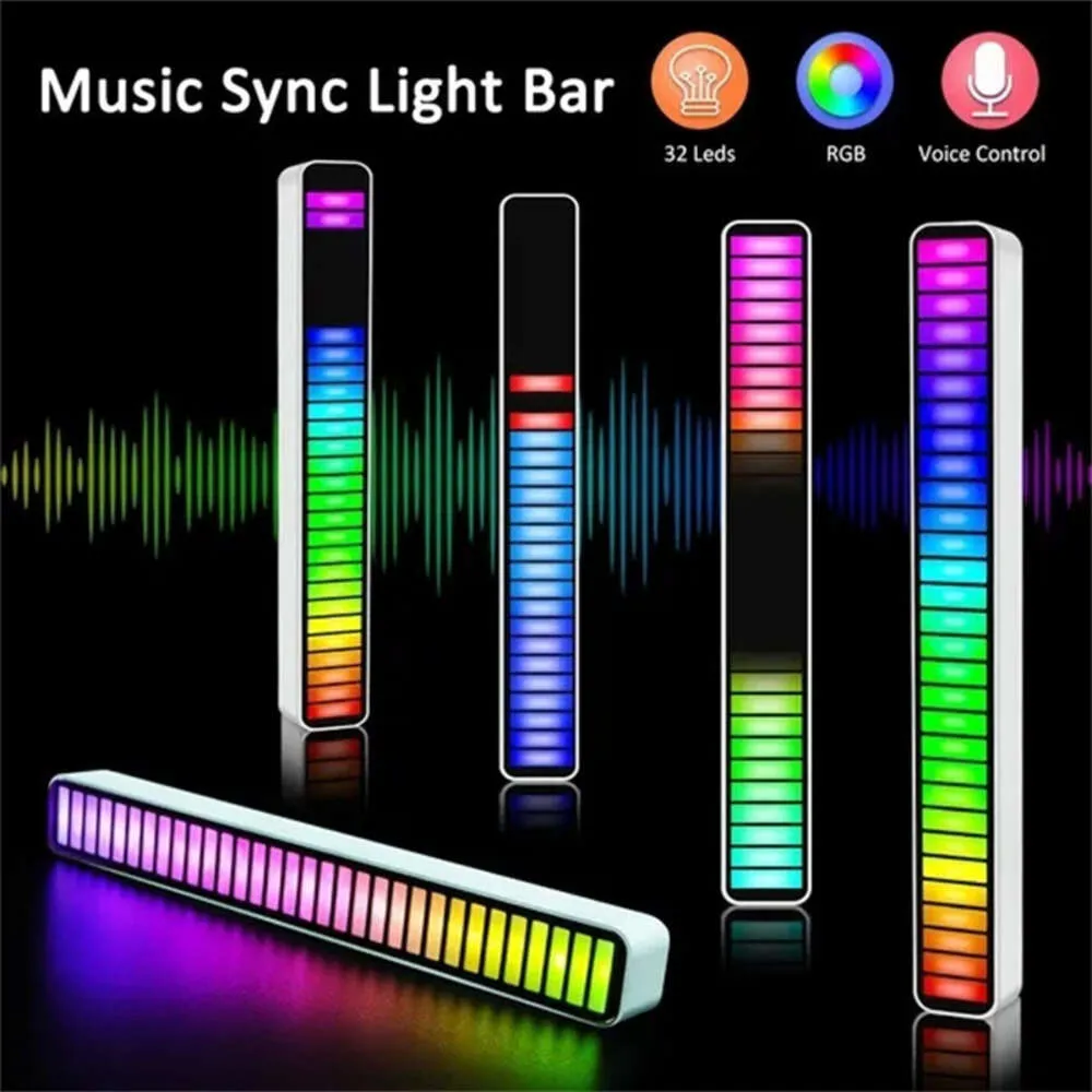 NY SMART RGB LED Light Bars Musiknivå Indikator Ljus Rytm Ambient Light Colorful Sound Control 16/32 Bit For Car Gaming PC TV