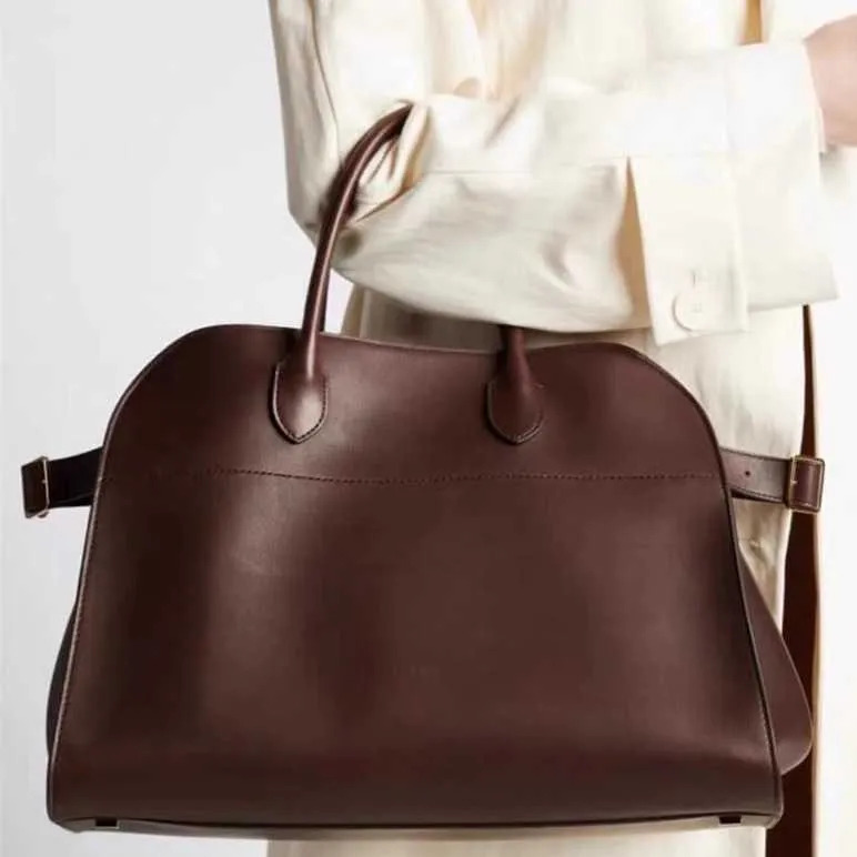 The high end r001ow lírio branco mesmo margaux 15 couro genuíno de alta capacidade sacola commuter bolsa feminina 231124