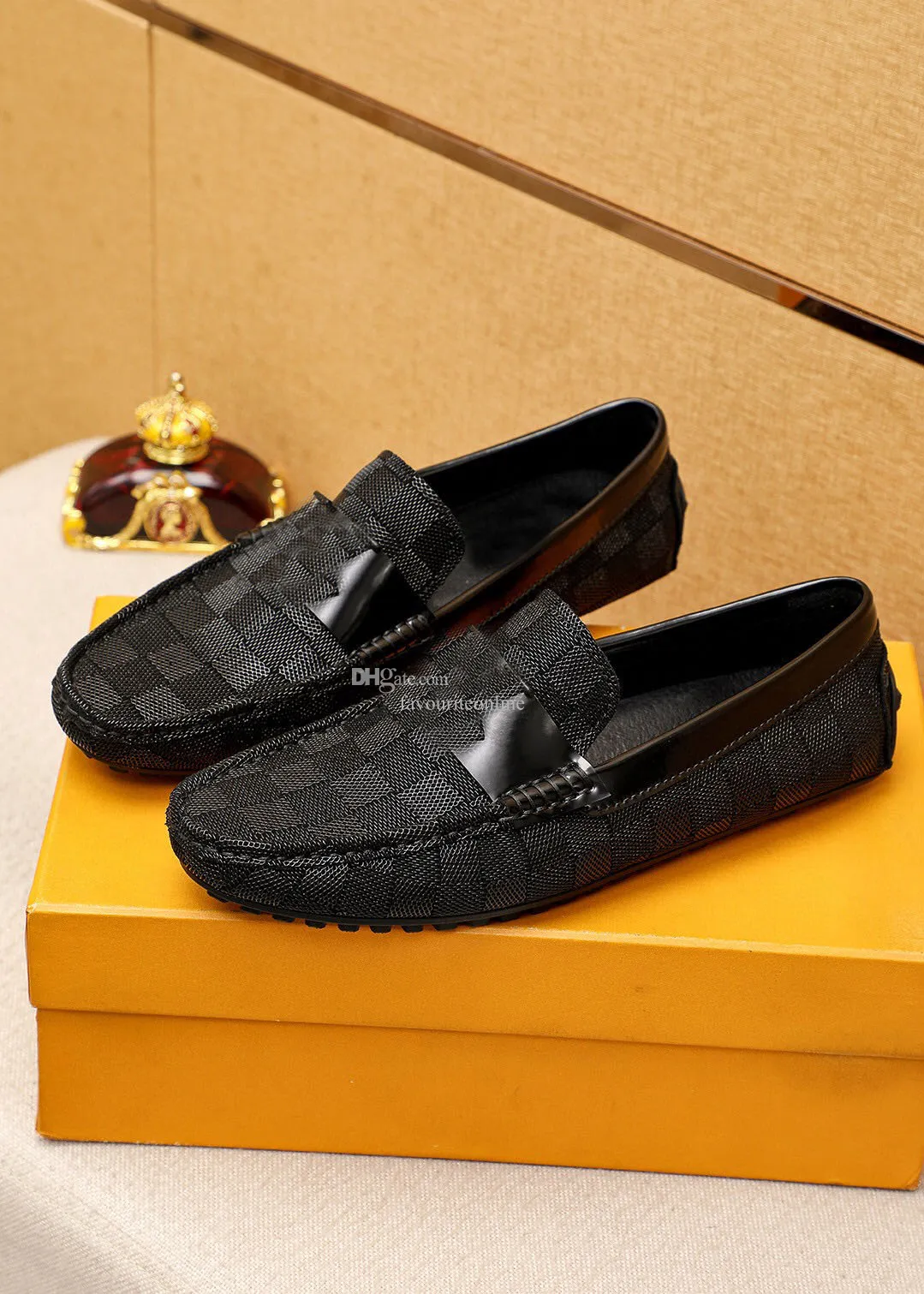 Luxury Brand Mens Dress Shoes Loafers Moccasin-gommino Driving Black Slip-On Size 38-46