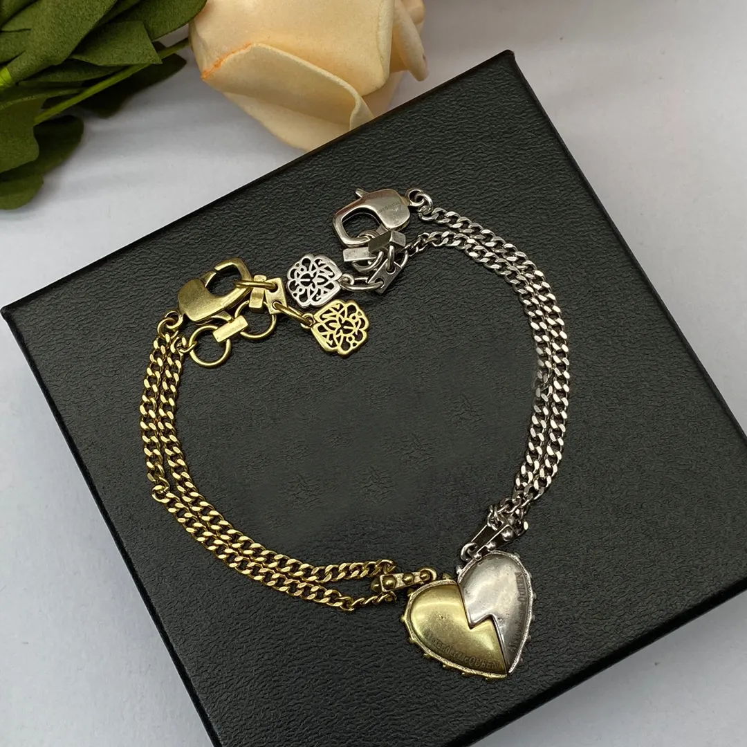 Collares de diseñador Moda Pulseras con dijes de corazón Oro de 18 quilates Joyería del día de la madre Regalo de mujer