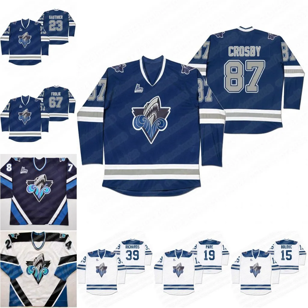 Maillot de hockey de la LHJMQ Rimouski Oceanic Navy Zachary Bolduc Isaac Belliveau Dmitry Zavgorodniy Cedric Pare Brad Richards Balasescu Michael Frolik Boudreau Chandails