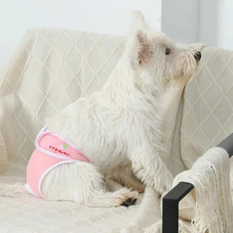 Fraldas de vestuário para cães para urinar malha respirável feminina à prova de vazamento de água absorvente calças menstruais para animais de estimação calor