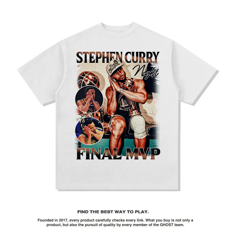 Mężczyzn Młodzież Młodzież śmieszne bawełniane steph curry drukowane tee amerykański styl High Street Umyj się vintage t shirt luźne topy z krótkim rękawem 634