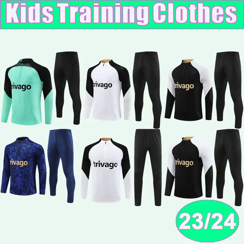 23 24 Pulisic Kante Training Wear Jacket Kids Kit Soccer Jerseys Joao Felix Mount Chilwell Ziyech Koulibaly Havertz Football Shirt