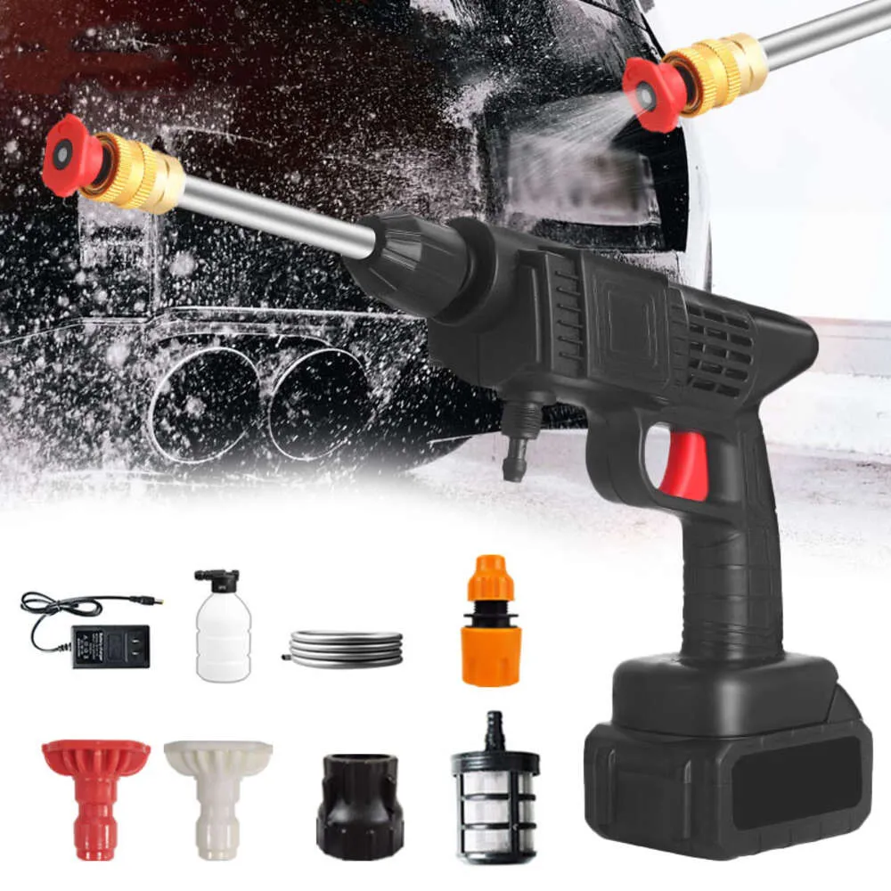 New 140W 60Bar Wireless High Pressure Car Wash Gun 1200mAh Foam Generator Water Gun Spray Cleaner for Car Washing Machine