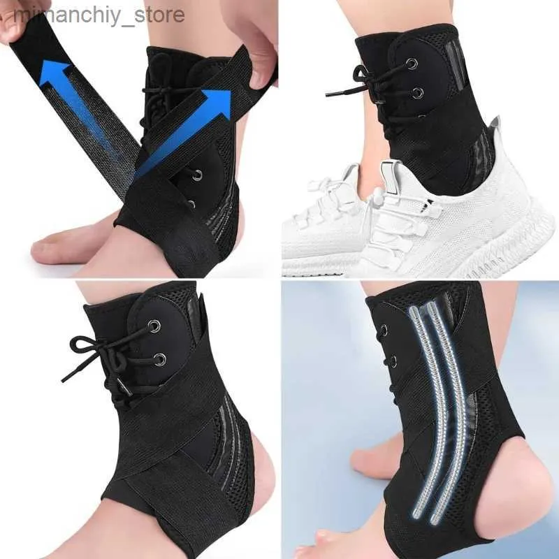 Ankle Support Men Women Feet Support Stabilizer Lace Up Ank Brace Compression Seve Adjustab g Splints Immobilizer Wrap Guard Q231124