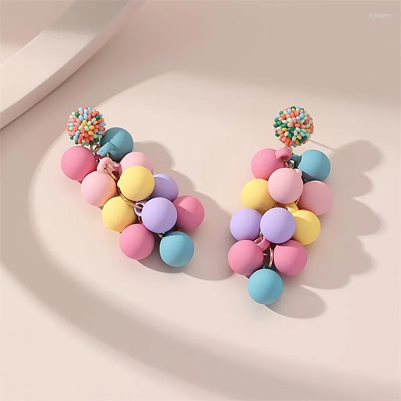 Boucles d'oreilles pendantes 2023 tendance femmes bijoux accessoires plage Style couleur bonbon sphéroïde gland goutte mignon Boho Long pour les femmes
