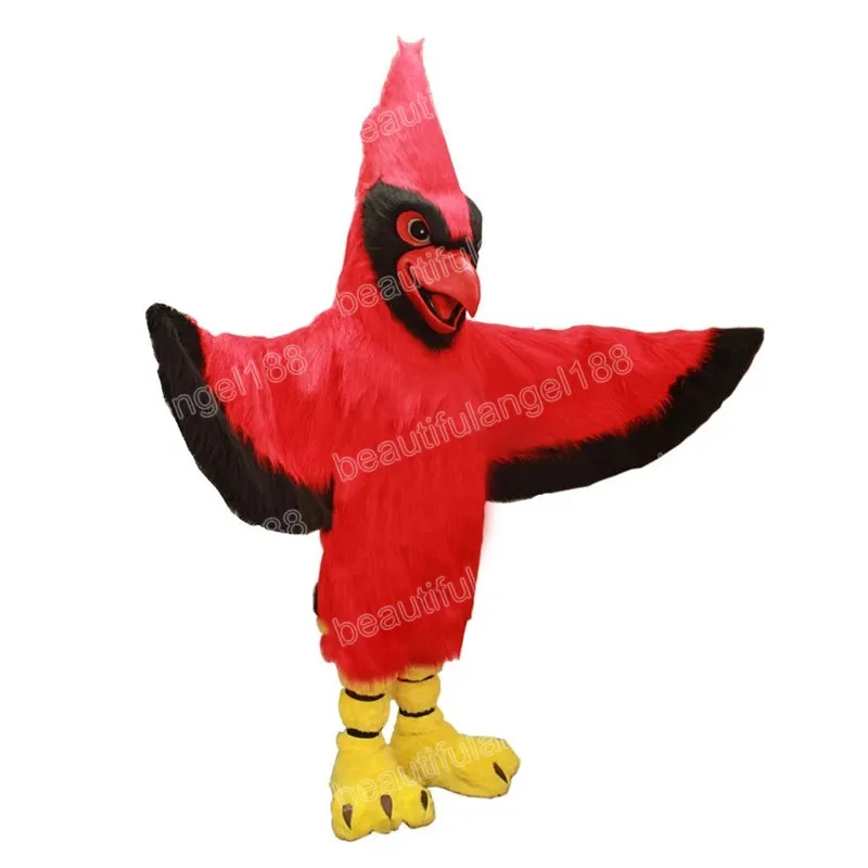 Halloween Red Parrot Mascot Costumes Wysokiej jakości Cartoon Temat Postacie Karnawał Dorosy rozmiar strój świąteczny strój dla mężczyzn kobiety