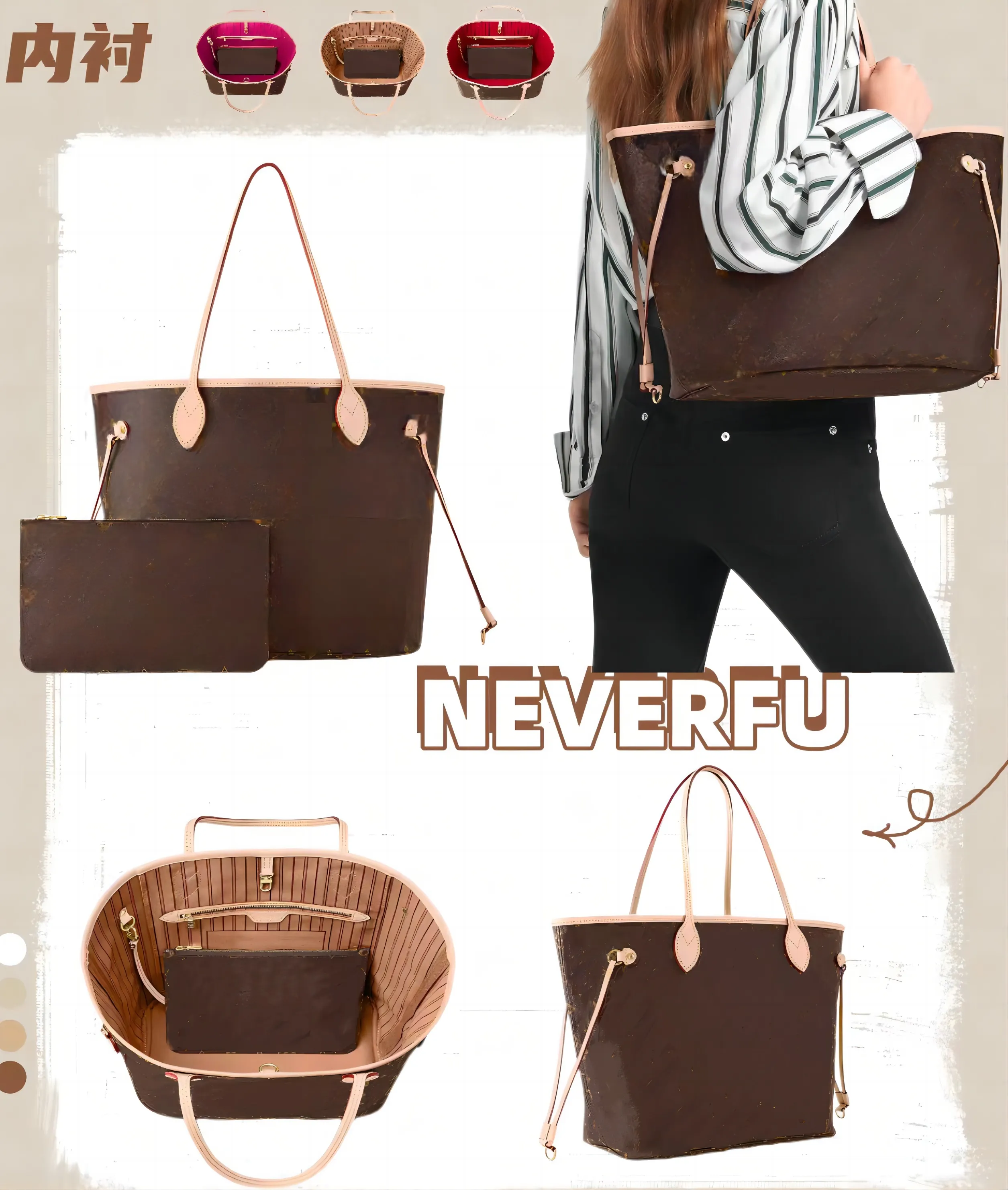 10A designer bag shoulder bags M40995 M40156 medium clutch women leather brown handbag tote with sling small purse men large travel big classic fashion wallet bag 9A