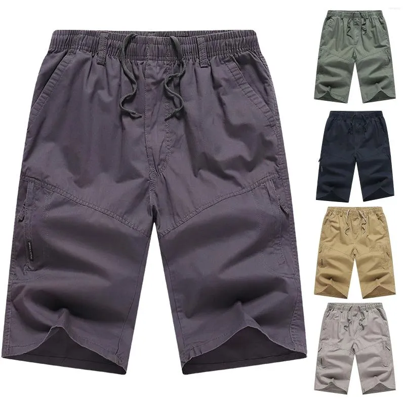 Pantalons pour hommes Capris Summer Thin Cargo Shorts pour hommes Short athlétique avec poches