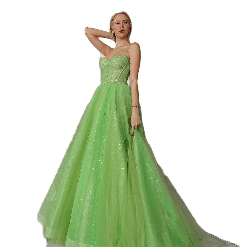 Light Green Prom Sexy Sweetheart Boned Sequin Evening Party Glitter A-Line  Floor Length Maxi Dress from Dhgate Prom Dresses - price 128.25