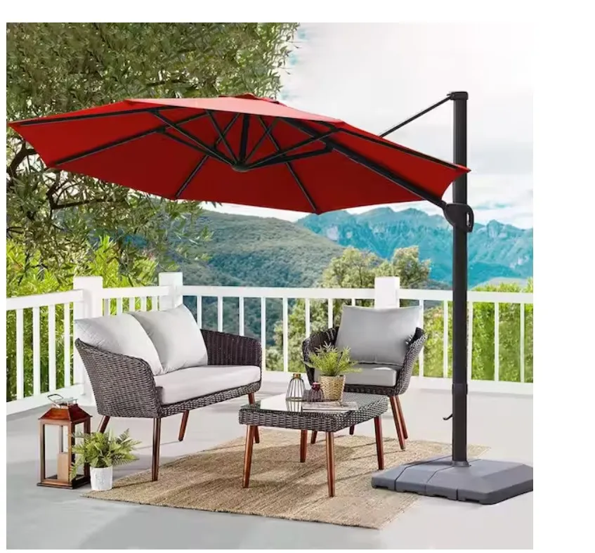 11 ft Offset Cantilever Patio Umbrella with Heavy-Duty Base - Deck, Pool & Garden Shade 11 ft Offset Cantilever Patio Umbrella with Heavy-Duty Base - Deck, Pool & Garden Shade