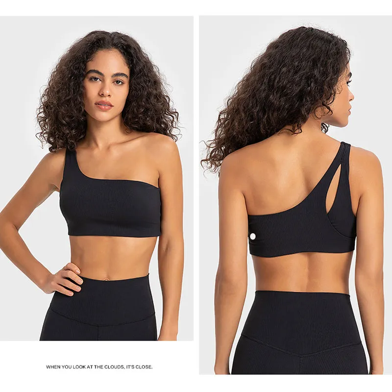 Ribbed Yoga Bra L 369 SPR Asymmetrical One Strap Longline Sports Bra With  Removable Cups Sexy And Fashionable Lingerie From Wslly104104, $13.04