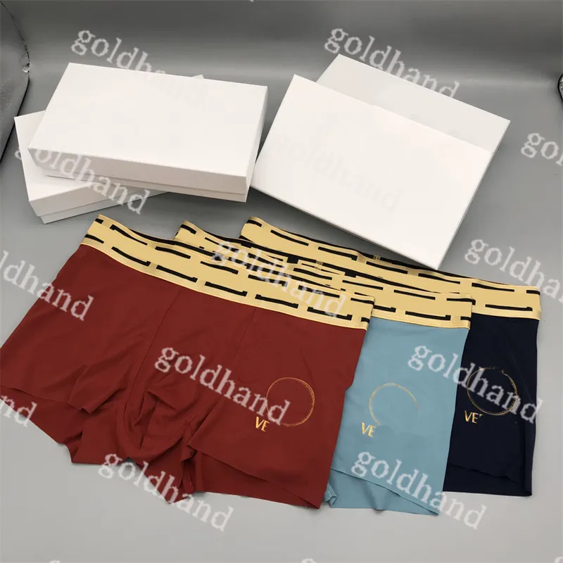 Tide Brand Designer Men Underpants Fashion Ice Silk Summer Men Sexy Underwear Casual Boîtres respirant 3PCE / BOX