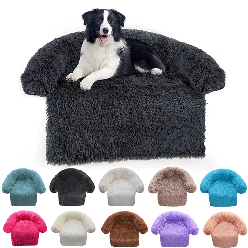 kennels pens Große runde bequeme Plüsch-Zwingerdecke Dualuse One Pet Dog Sofa Bed Supplies Waschbares weiches warmes Nest 231124