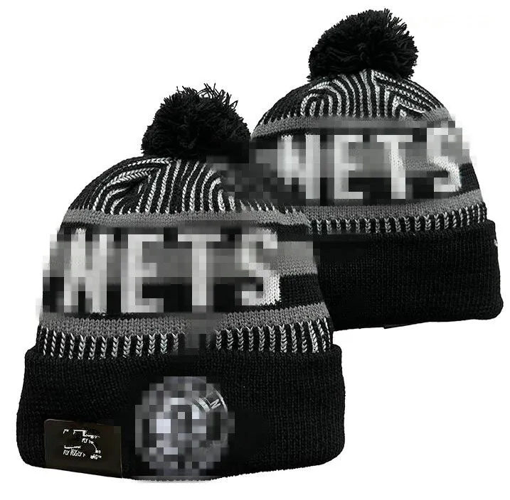 Moda- Brooklyn''Nets''Beanie Chapéus de malha Equipes esportivas Beisebol Futebol Basquete Gorros Caps Mulheres Homens Pom Moda Inverno Top Caps Esporte Chapéus de malha a0