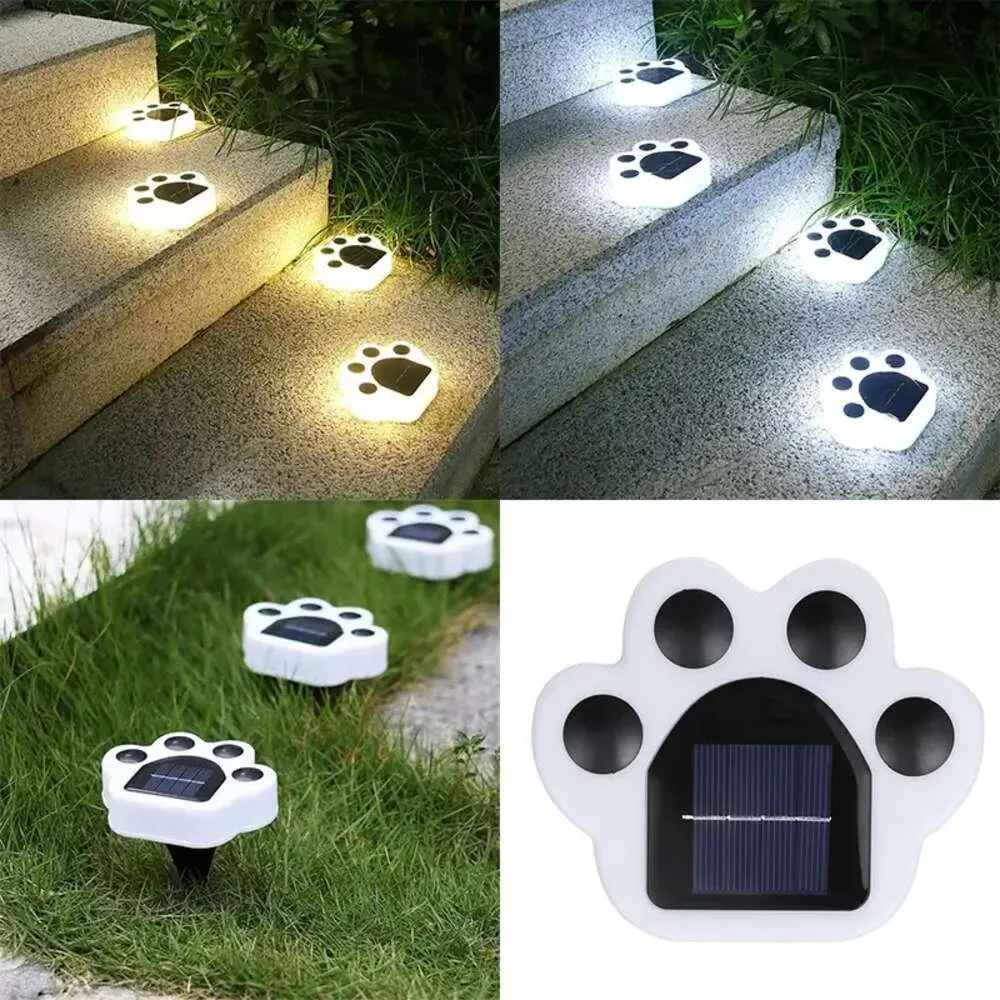 New Outdoor Waterproof Solar LED Lawn Light New Garden Patio House Wall Decoration Landscape Ambianc e Light Bear Paw Cute