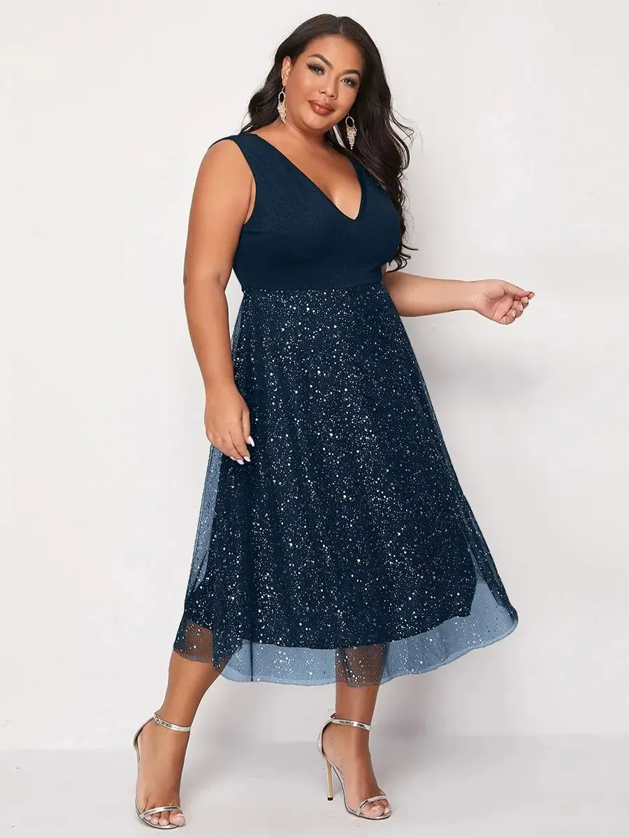 open lace back dress LaDivine CD0225 Beaded A Line Tea Length Cocktail Dress