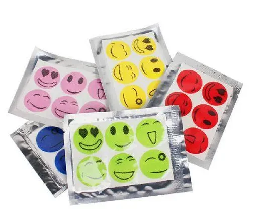 6000 PCS (1 set = 6 pcs) Anti Moustique Autocollant Patch Citronnelle Moustique Tueur Souriant Visage Moustique Répulsif