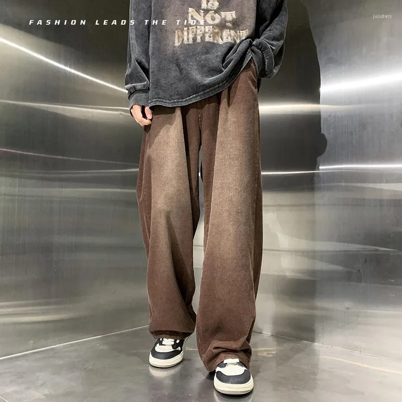 Men's Pants Fashion Corduroy Casual Men's Hip Hop Mopping Trousers Men Clothing Oversized Sweatpants Streetwear Baggy Wide-leg