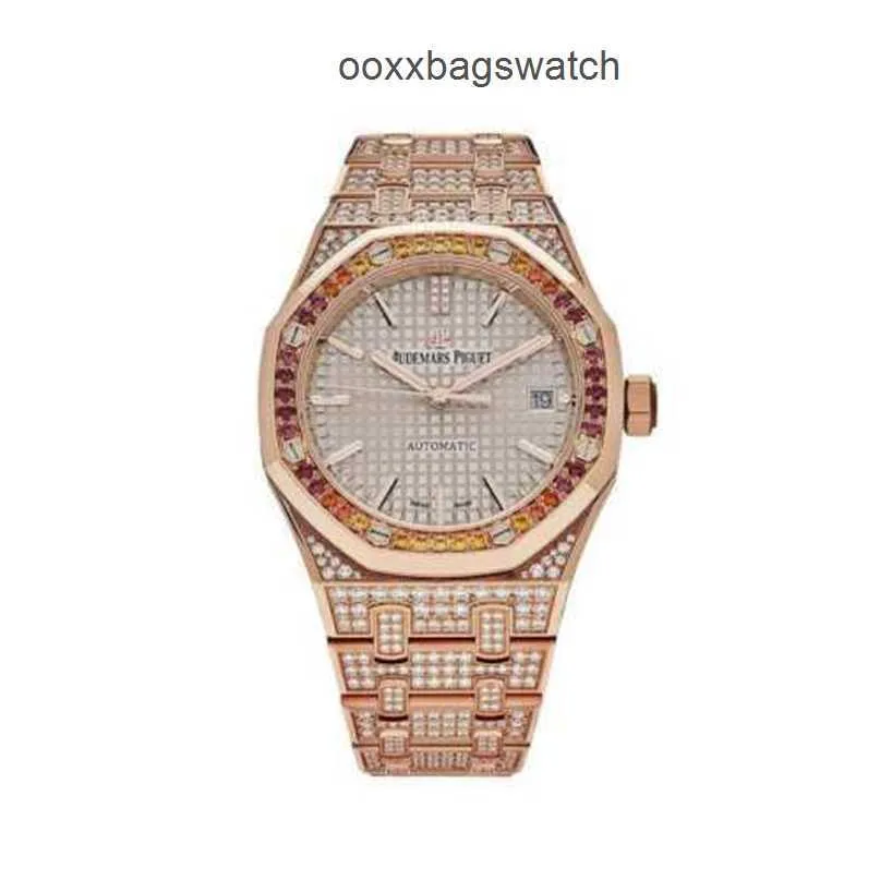 Swiss Luxury Watches Royal Oak Offshore wristwatch Ademar Pigue Watch Chain Rose Gold and Diamond 15452OR ZY D038V WN-OLBQ