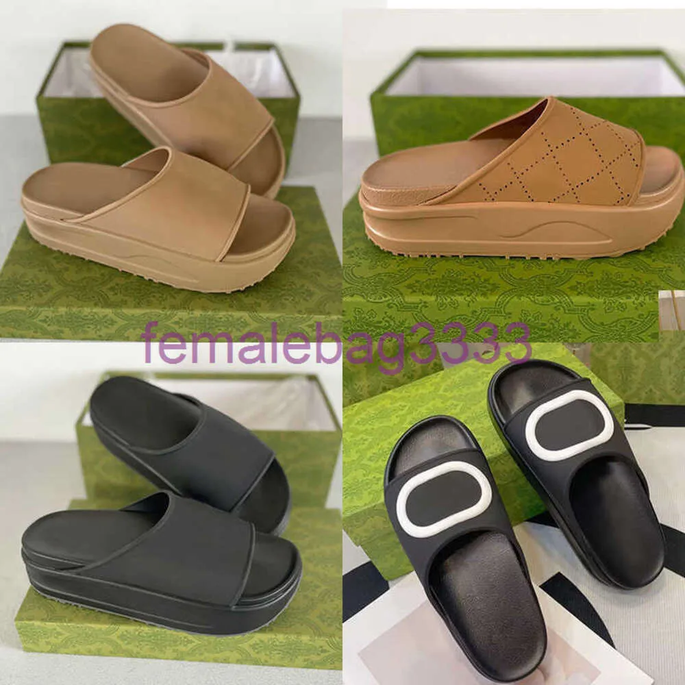 Homens Mulheres Designer Sandálias De Couro De Borracha Slides Vestido Sapato Cunhas Sandália Chinelos De Praia Luxo Plataforma De Verão Sandália Slide Fundo Grosso EU35-45