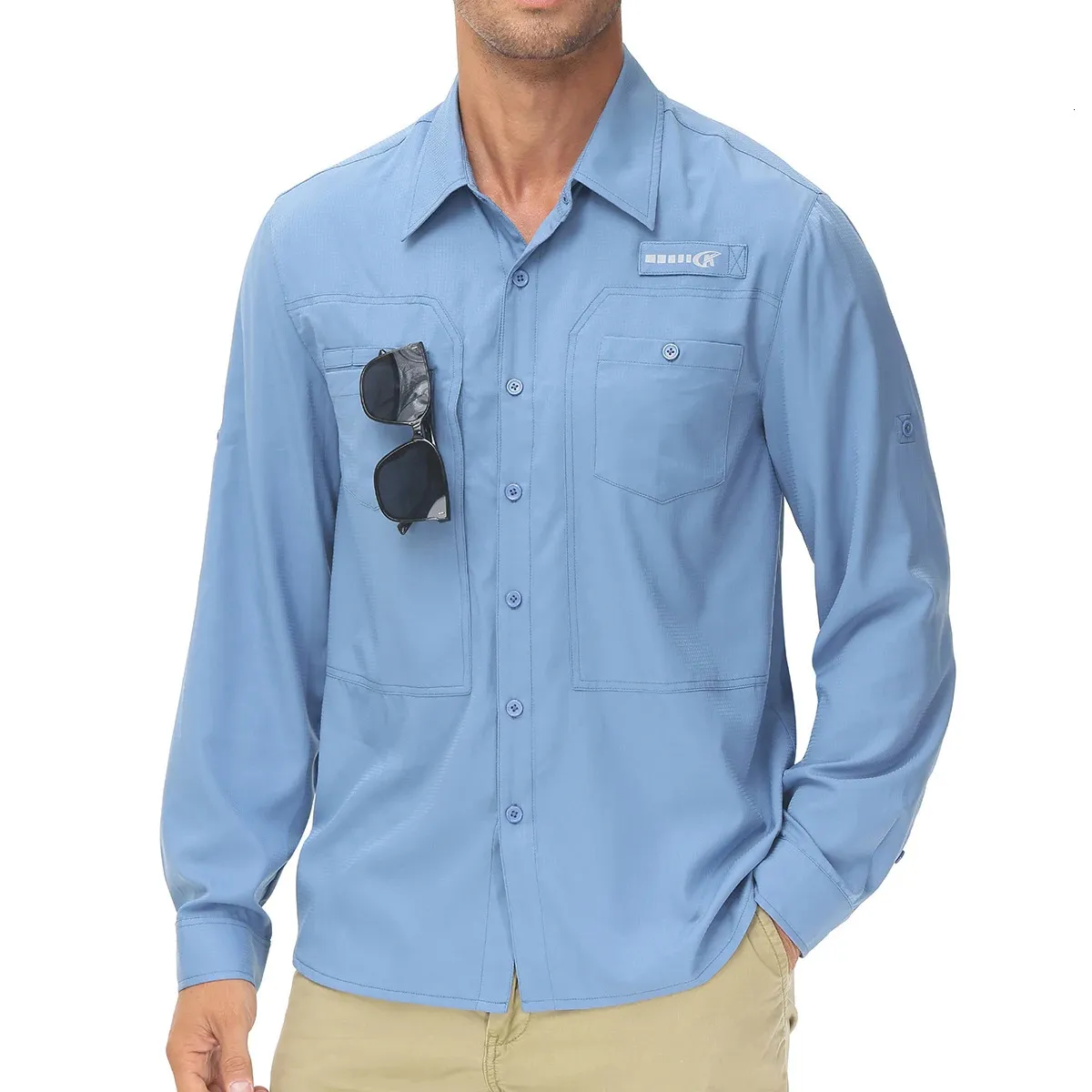 Mens UPF 50 Long Sleeve Fishing Shirt With Sun Protection And Breathable  Peach Twill Fabric Casual Button Down Shirt For Hiking, Work And Casual  Wear With Zipper Pocket From Pong05, $20.79