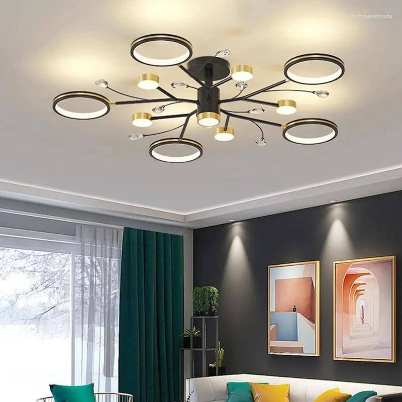 Żyrandole nowoczesne śliwki bossom żyrandol sufit światło domowe jadalnia sypialnia lampka posiłek wieszak wewnętrzny dekoracja oświetlenia złota czarna