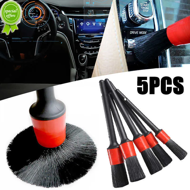 5pcs/conjunto de carros detalhando pincel de lavagem completa painel de ar de ar de ar de limpeza ferramentas de limpeza automática Acessórios para lavar carros