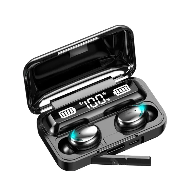 Nieuwe TWS Wireless oortelefoon Ruisreductie Sportheadset 9D HIFI STEREO EAR BUDS MUZIEK Waterdichte hoofdtelefoon voor iOS Android