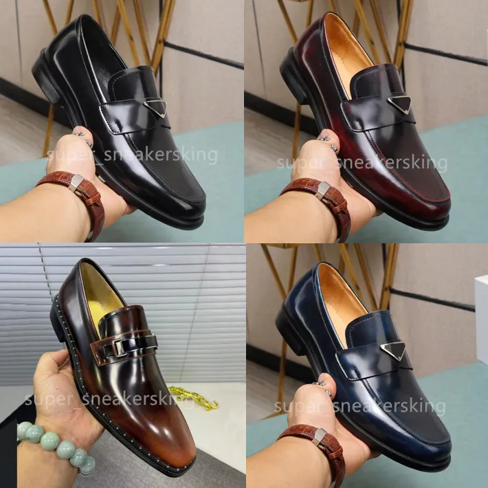 Mens Loafers Party Shoes for Men Wedding Shoes Italian Brand Leather Dress Shoes Men Formal Sepatu Slip On Moccasins Storlek 38-45