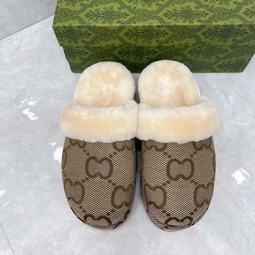 2Gs fur Slippers Man womens platform slippers winter warm slippers fashion shoes elastic belt soft flat women shoes outside indoor wear fashion slippers size 35-42