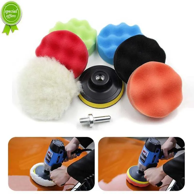 8-Piece Car Polishing Pad Set - 3/4/5/6/7 Inch Self-Adhesive Buffing Pads For Waxing & Polishing