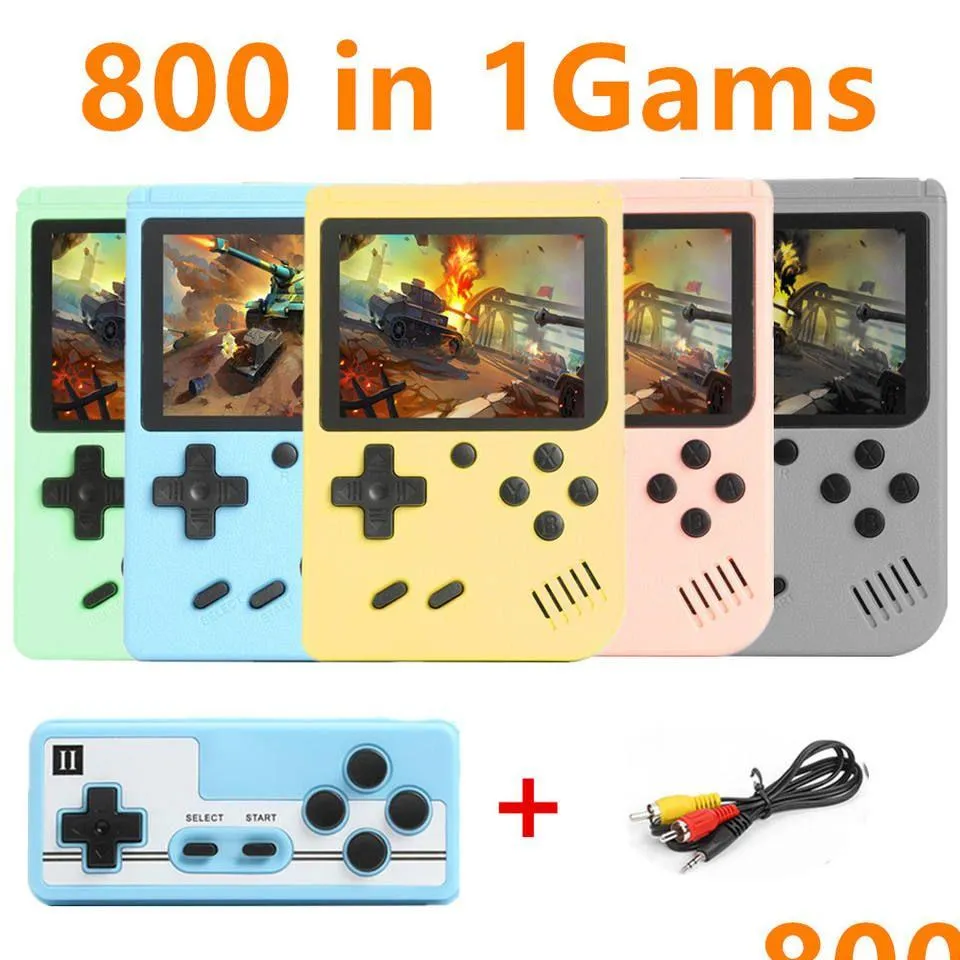 Draagbare gamespelers 500 in 1 Retro-videospeler Ondersteuning Twee 8 bits 3,0 inch Colorf LCD Mini Handheld Aroon Console Drop Delivery Game Dhmxy