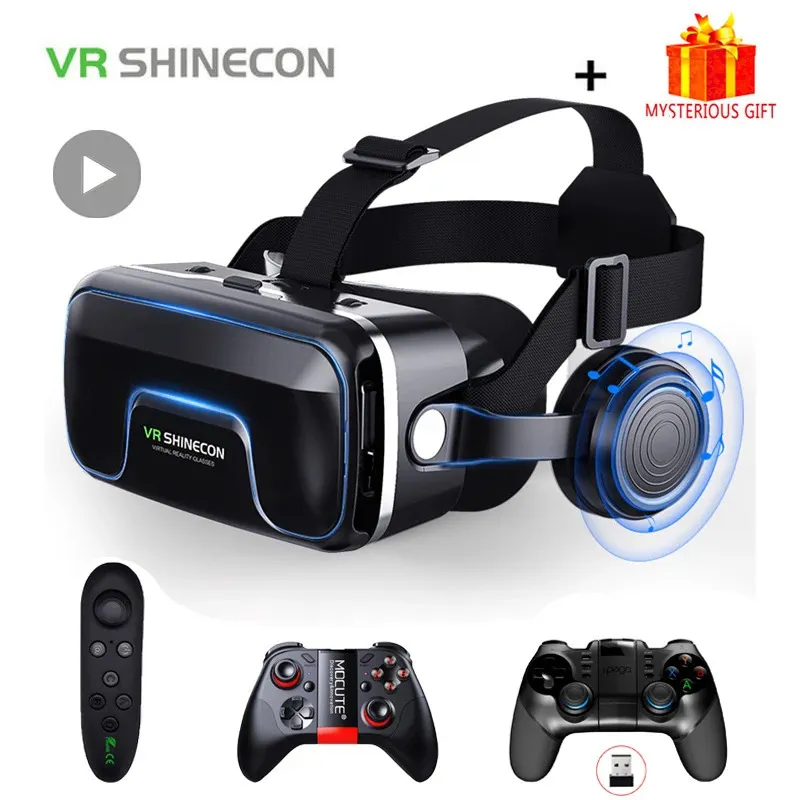Occhiali VR Shinecon 100 Casco 3D Realtà Virtuale Casque per Smartphone Smart Phone Occhiali Auricolare Viar Videogioco Binocolo 231123