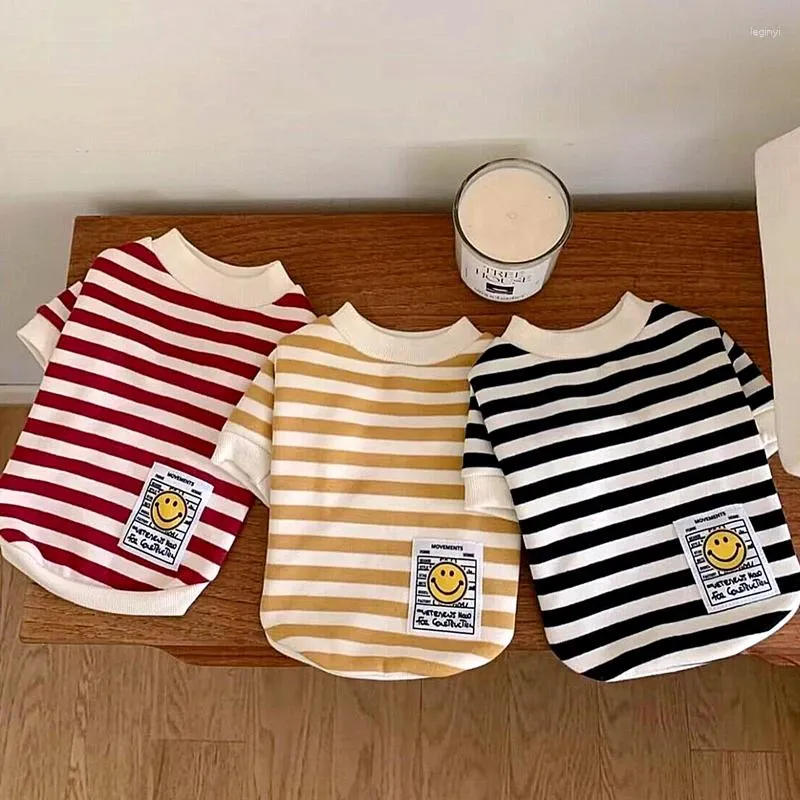 Dog Apparel Teddy Fashion Summer Clothes Than Bear Pullover Small Vest Pet Striped T-shirt Supplies