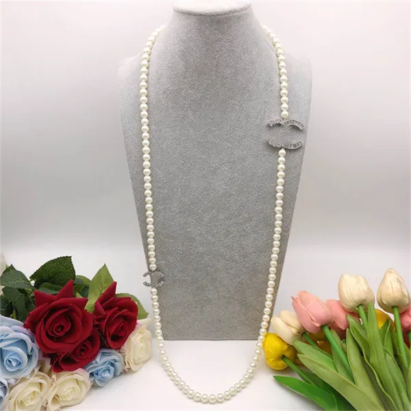 Chokers Designer Pendant Halsband Pearl Long-Chain Halsband Kvinnor CCITY SMYCKE KVINNA Kedjan 232