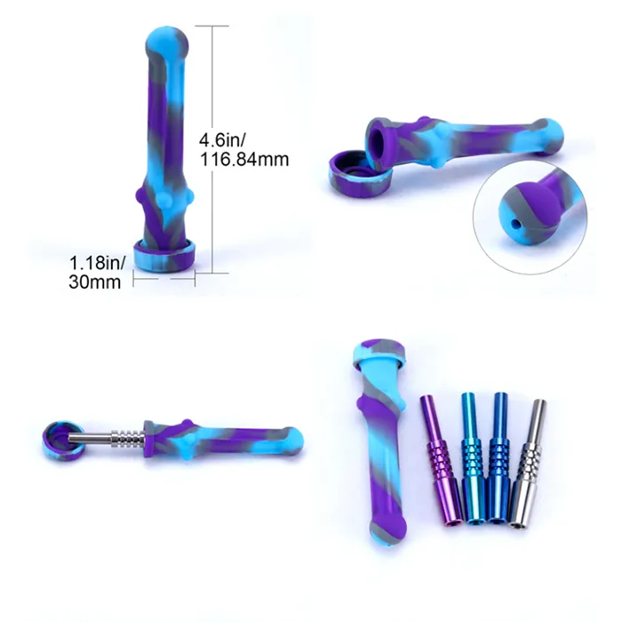 Smoking 14mm Mini Nectar Collecter Kit Hookahs Titanium Quartz Nail Tip Oil Rig Water Glass Bongs Nector Collector DHL