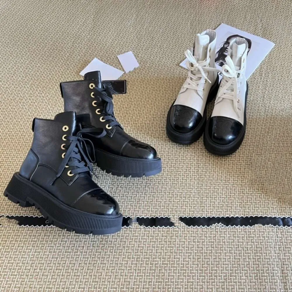 Chunky Platform Lace Up Lug Sole Platform Combat Boots Womens