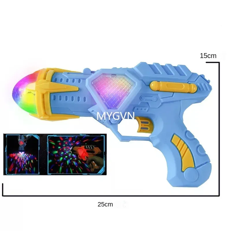 子供のおもちゃガンプロジェクションピストルエレクトリックプラスチック安全なカラフルなカラフルなカラフルガンガールズボーイズギフトのための充電式バッテリーミュージックライト