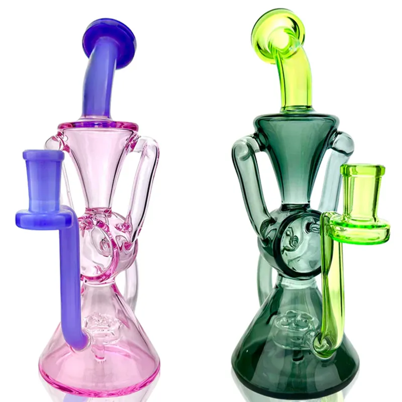 Vintage Premium Recycler Glass Bong Water Hookah 9.5 inch Rookpijpen met Bowl of Banger Originele Glass Factory kan een klantlogo plaatsen door DHL UPS CNE