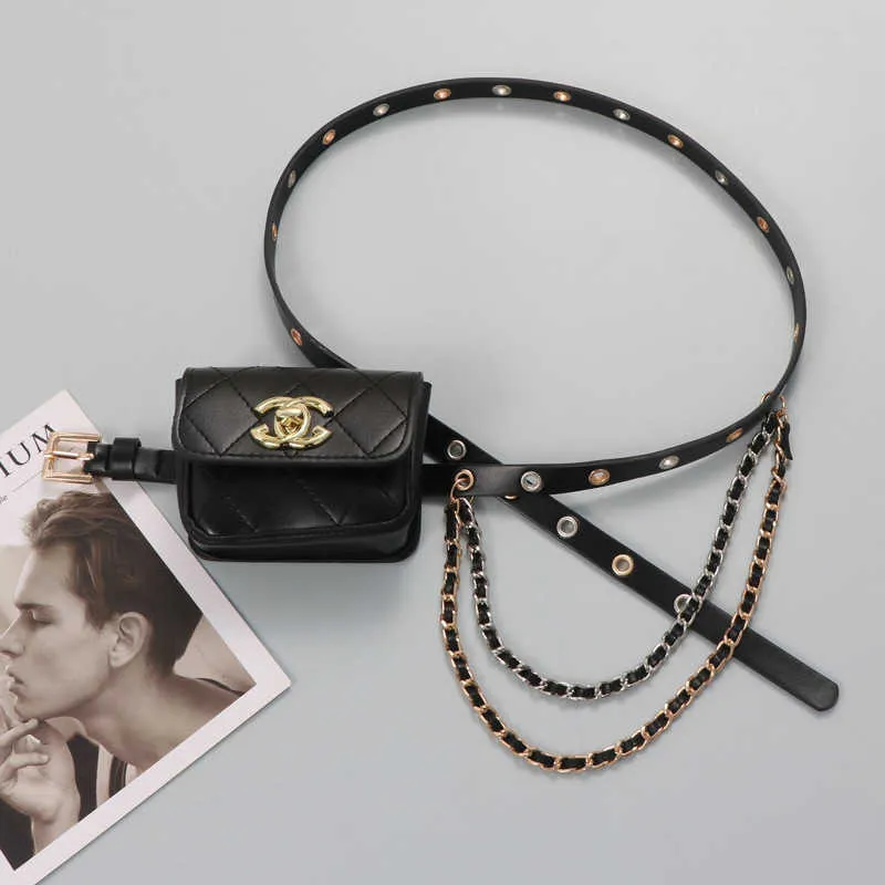 Diseñador nuevo femenino Xiaoxiang familia riñonera cadena francesa decoración traje con cinturilla para vestido cinturón no perforado verano