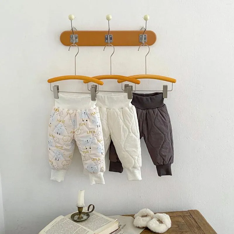 Pantaloni Autunno Inverno Ragazzo Bambino Cartone animato Pantaloni sportivi a vita alta Ragazza Bambini Stampa lettera Pantaloni casual Bambino Solido Addensare caldo