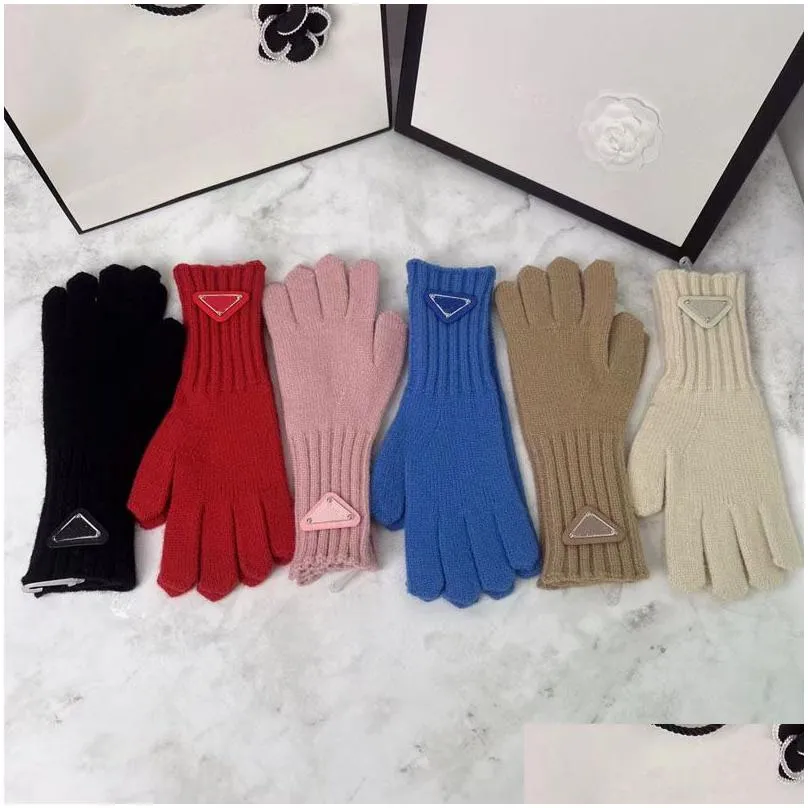 Mittens P Knit Gloves For Women Designer Womens Winter Mitten Thick Warm Cycling Driving Glove Inside Ski Drop Delivery Fashion Acce Dhn53